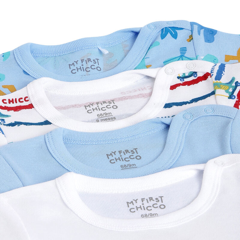 Infants Multicolor Printed Bodysuit (Pack Of 4) image number 10